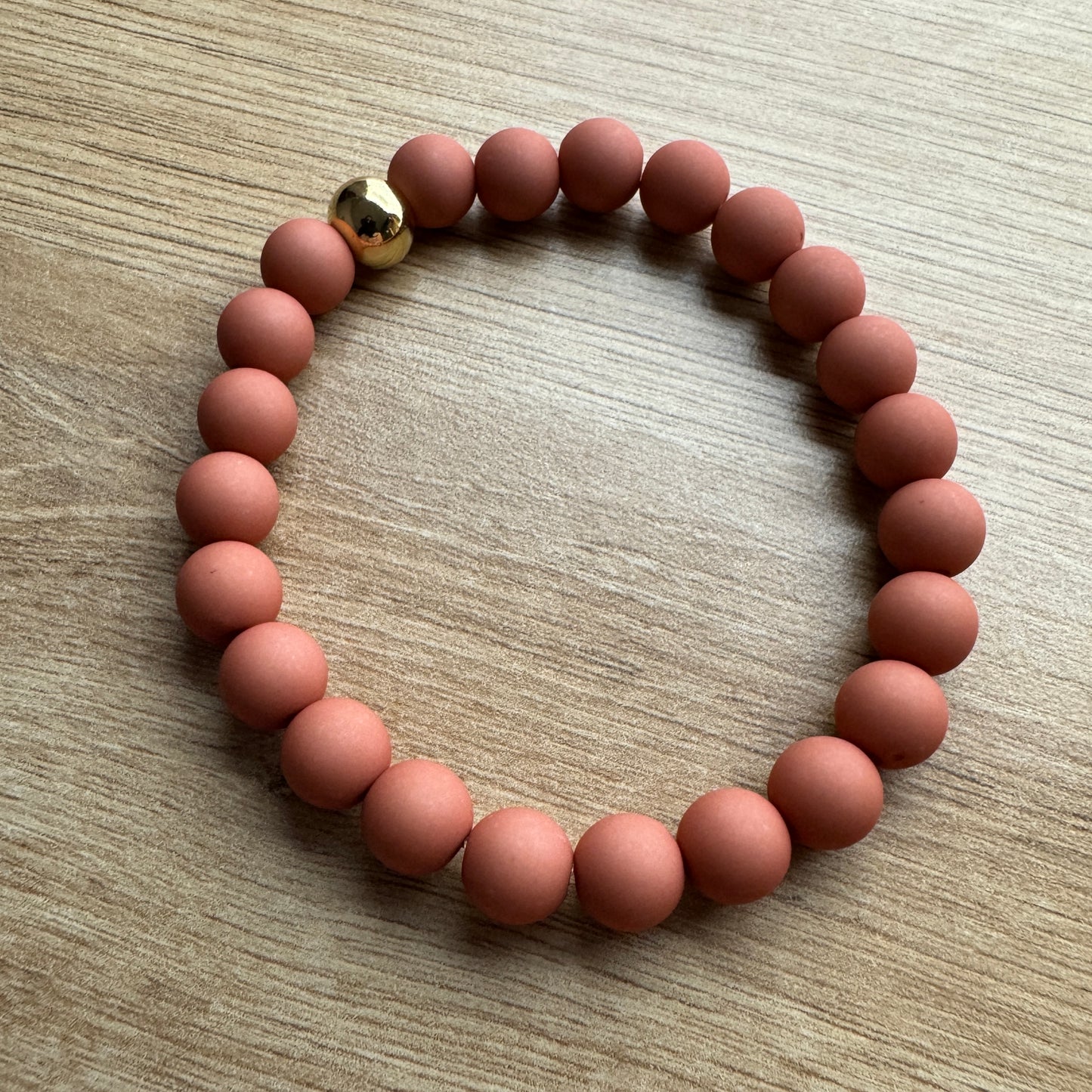 Bracelet perles terracotta