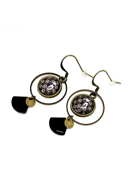 Boucles d'oreilles pendantes chats